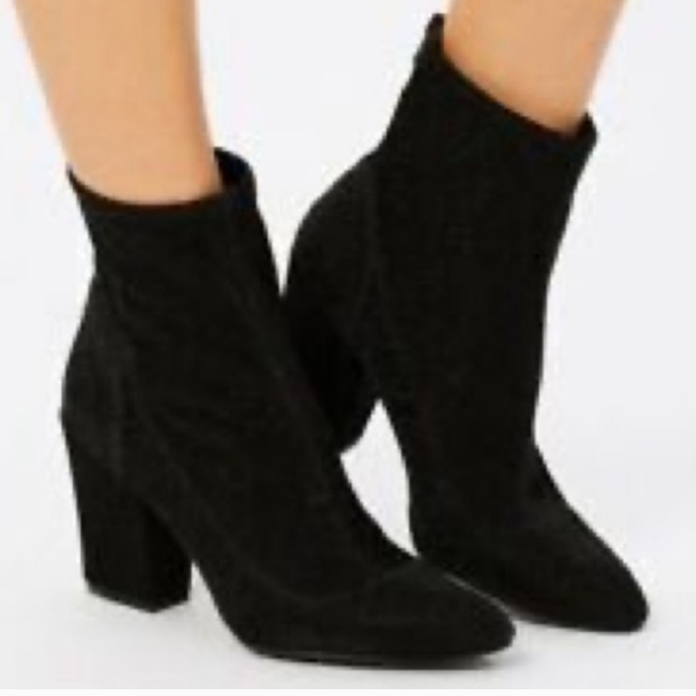 Nine Sock Black Glitter Booties SZ 10